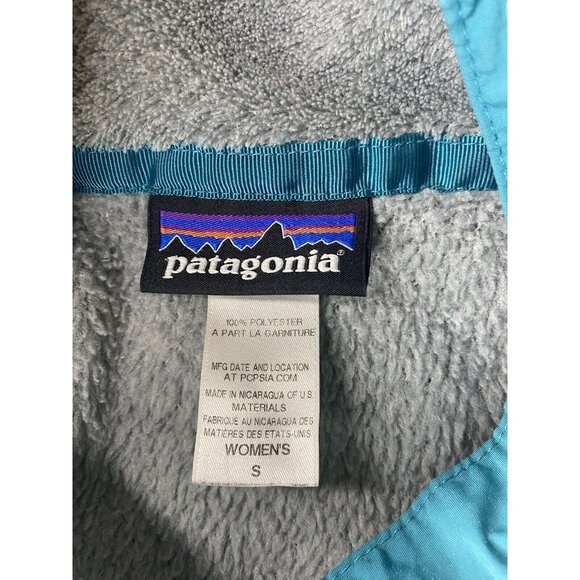 Patagonia Women's Gray Teal Retool Pullover Fleece Snap T Fleece  Sz S Small - Picture 9 of 10
